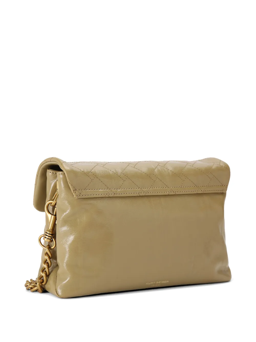 Kurt Geiger London Celia leren schoudertas met ketting Groen