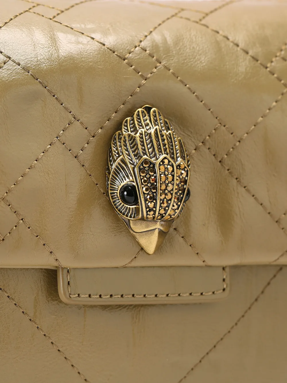 Kurt Geiger London Celia leren schoudertas met ketting Groen