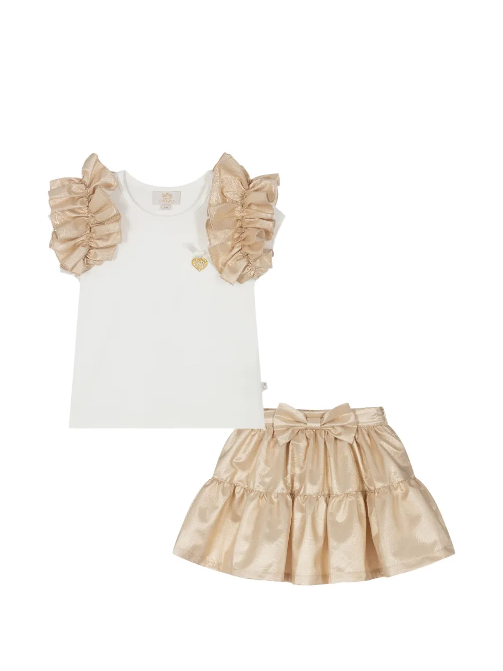 CACHAREL KIDS Twee rokken met ruches en strik Goud