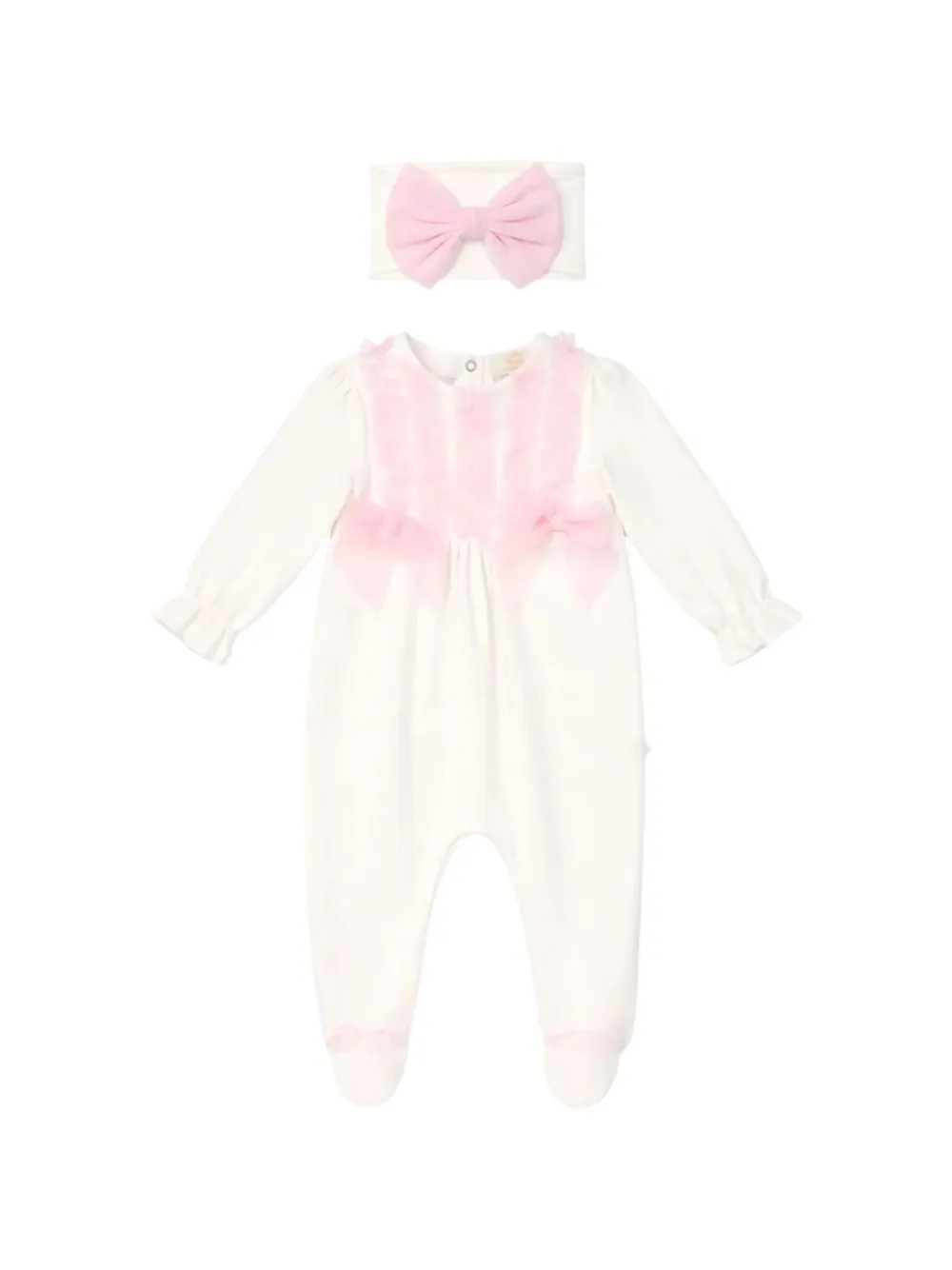 CACHAREL KIDS Set aus Haarreif und Pyjama mit Schleifendetail - Weiß