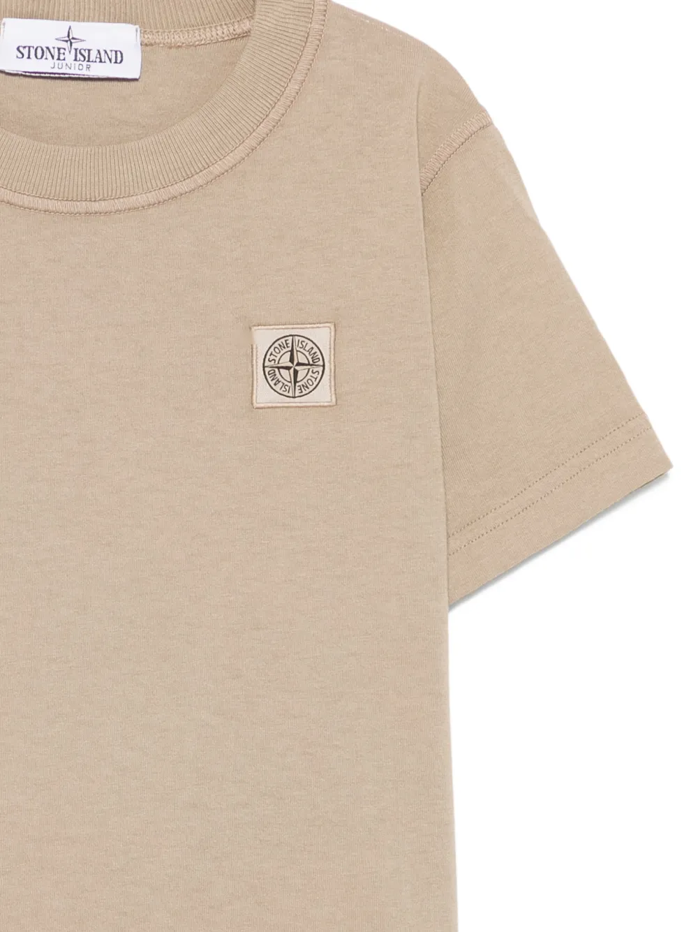 Stone Island Junior T-shirt met logopatch Beige
