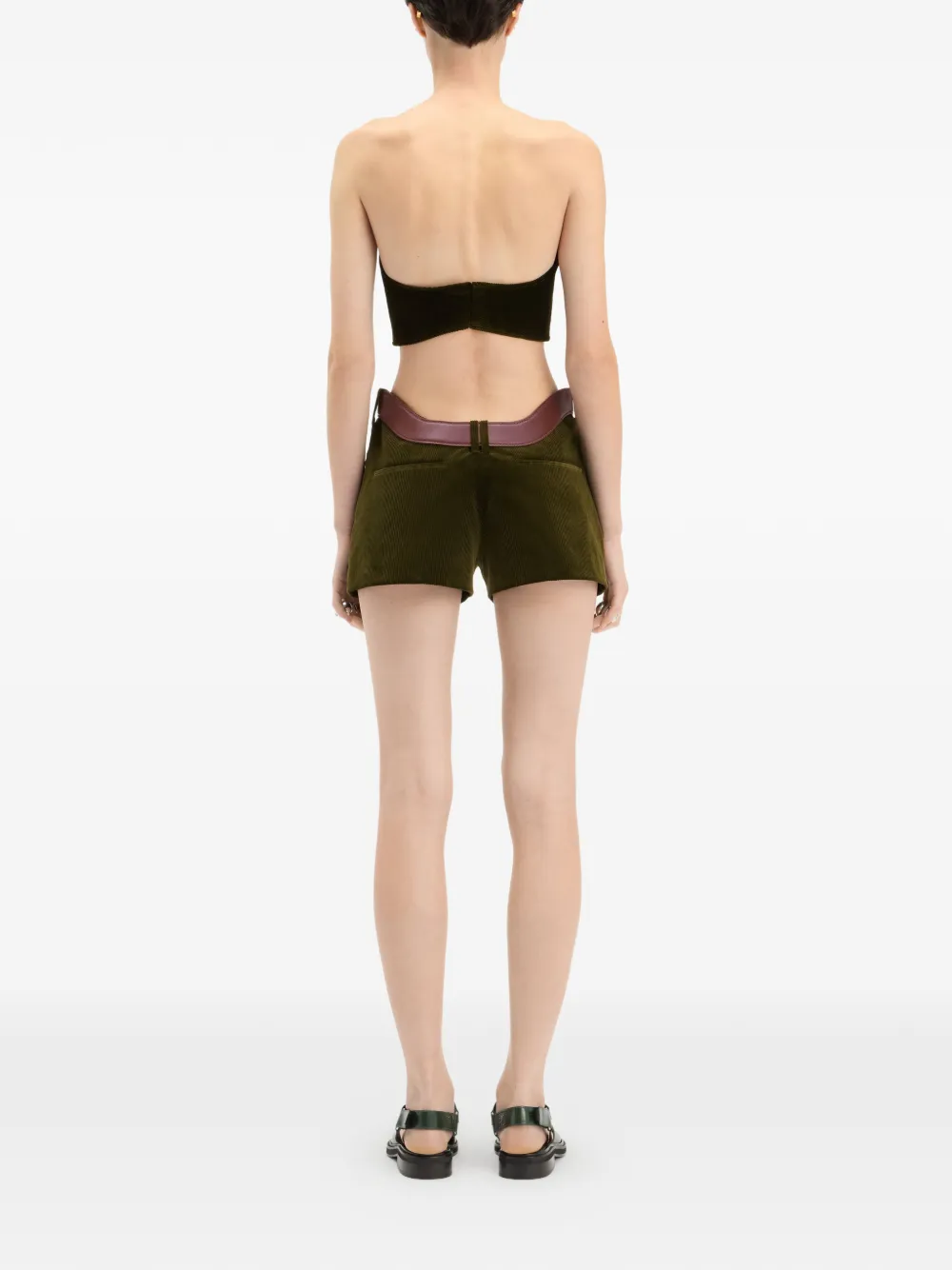Jean Paul Gaultier Shorts met ceintuur Groen