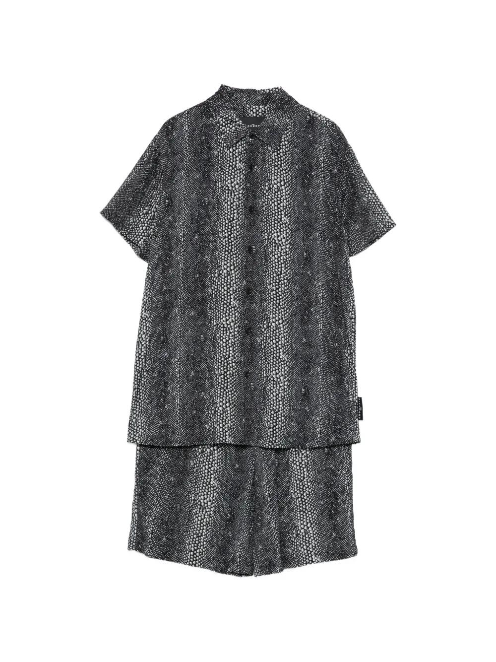John Richmond Junior snakeskin-print shorts and shirt set - Nero