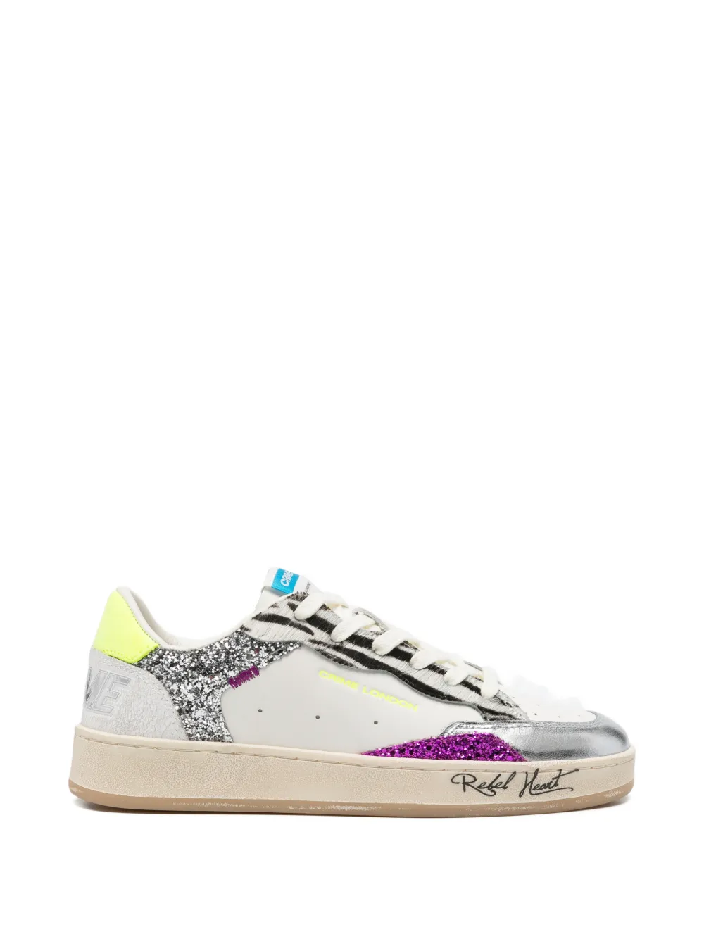 Crime London Chelsea glitter-embellished sneakers Wit