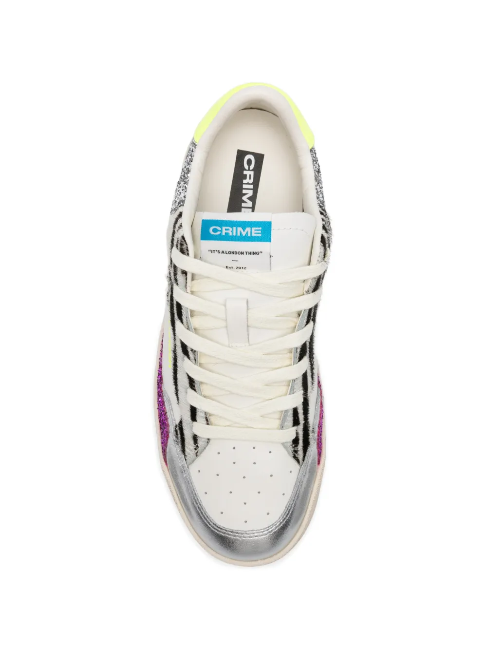 Crime London Chelsea glitter-embellished sneakers Wit