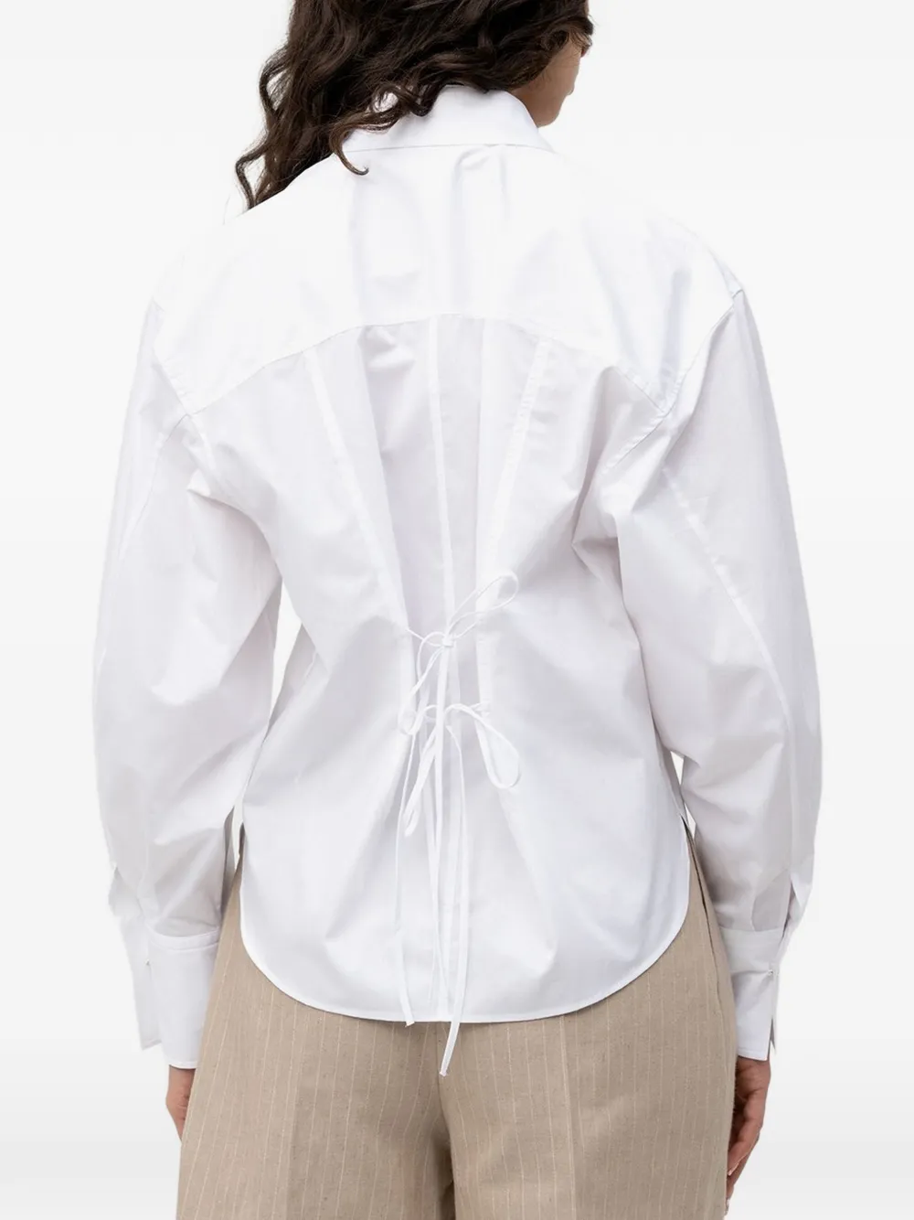  Hugo Enkanthus Long-sleeve Back-tie Shirt - White 