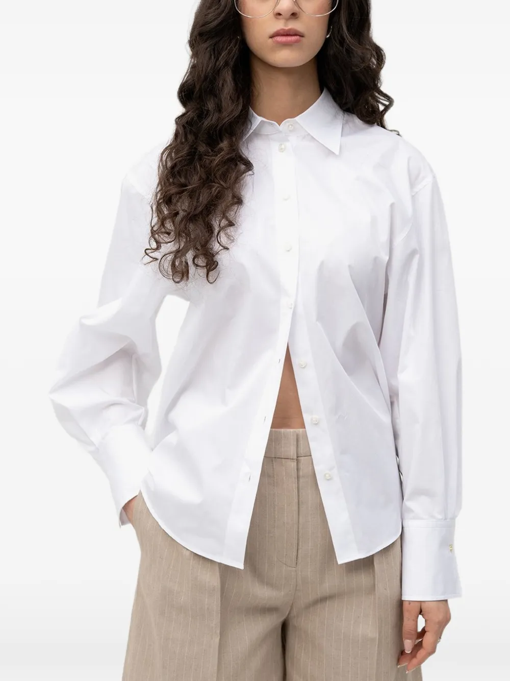  Hugo Enkanthus Long-sleeve Back-tie Shirt - White 