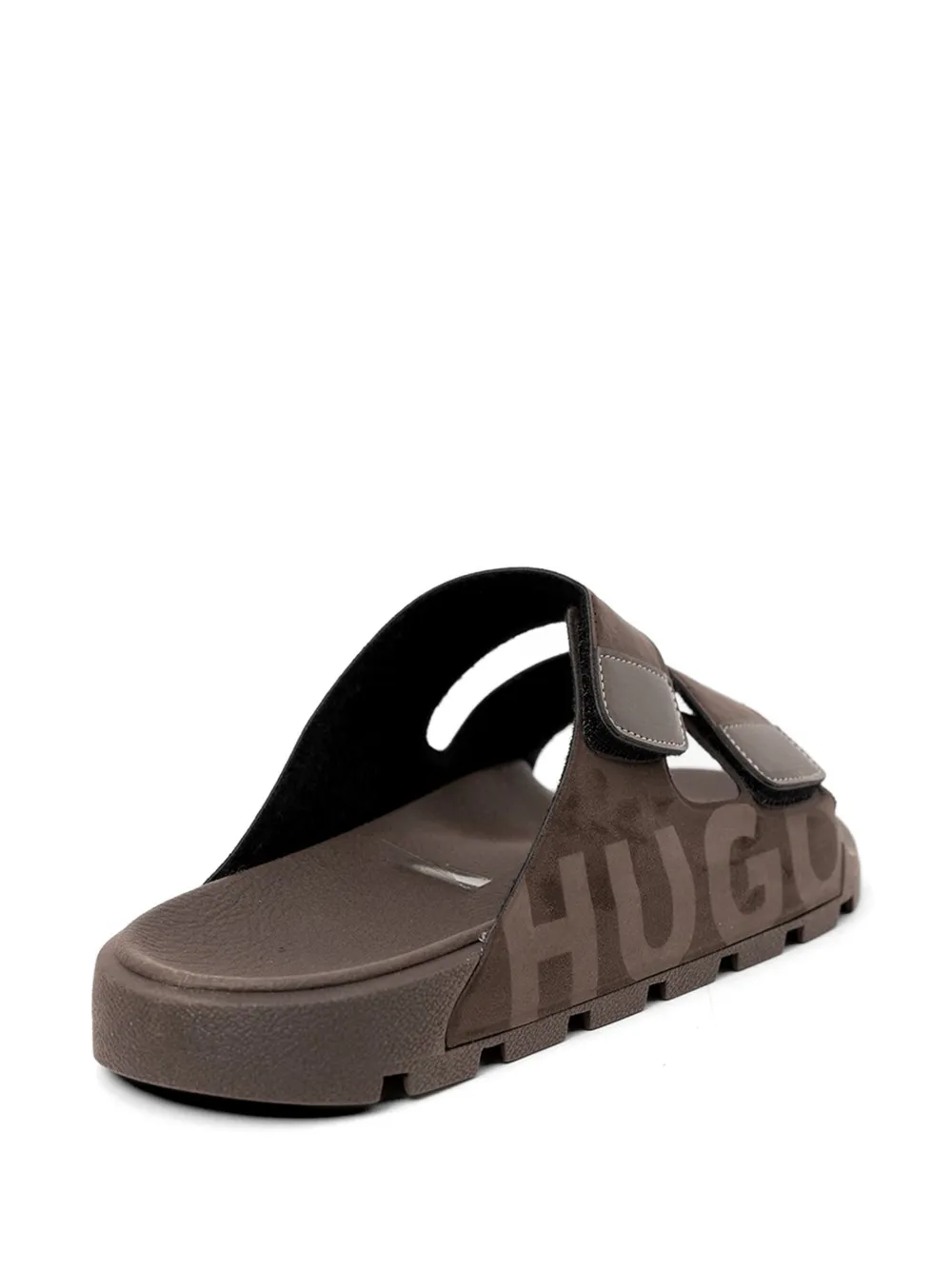 HUGO Evander slippers met bandje Bruin