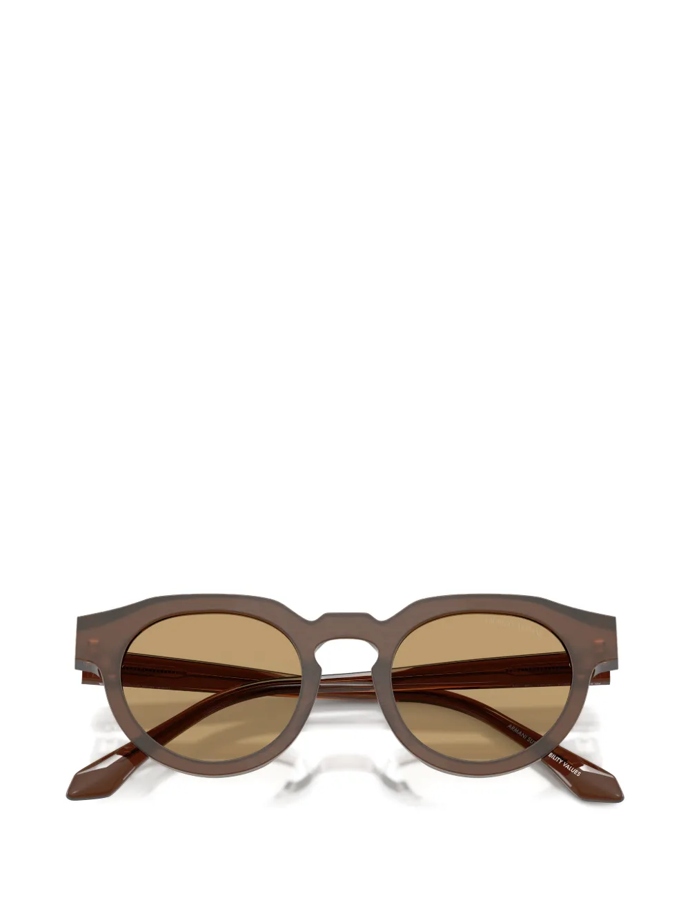Giorgio Armani Zonnebril met rond montuur Bruin