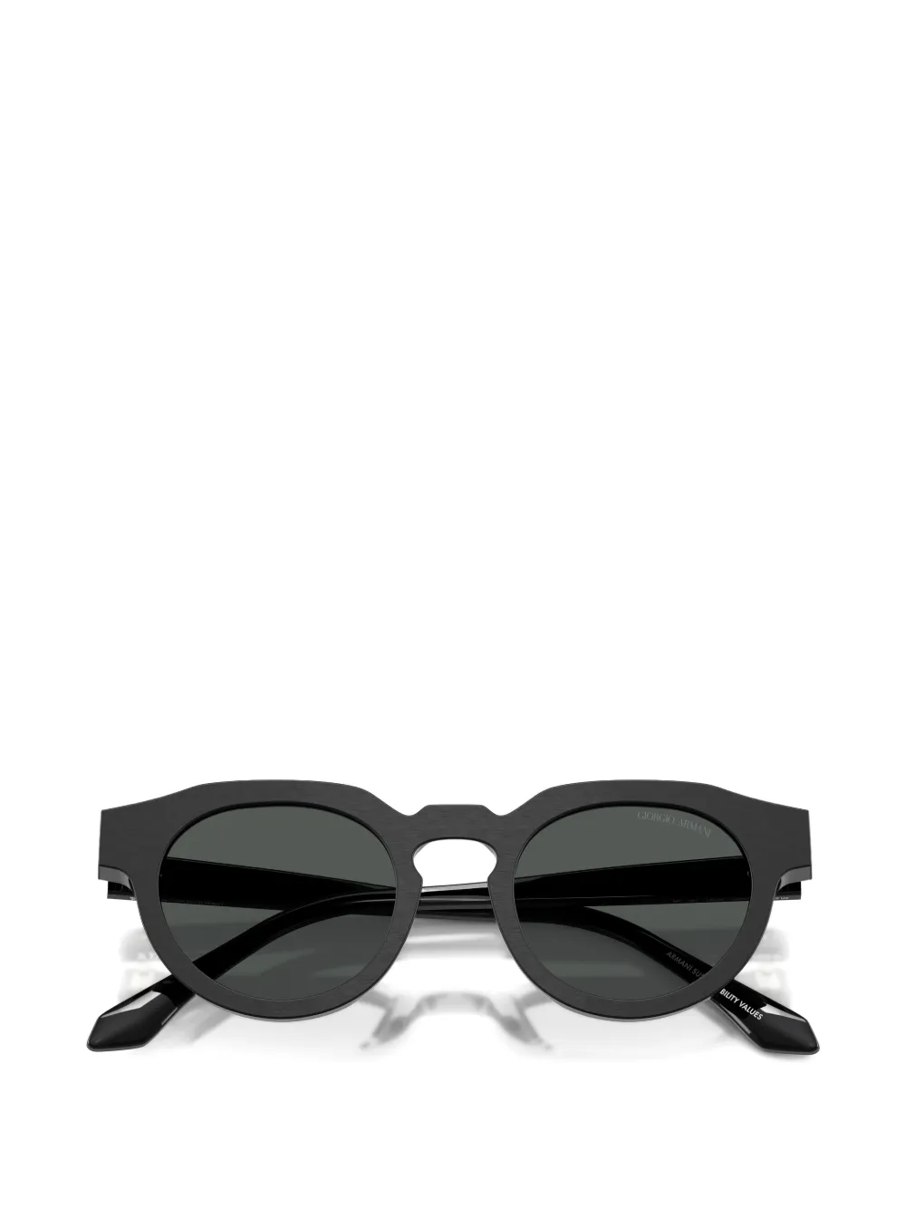 Giorgio Armani Zonnebril met rond montuur Zwart