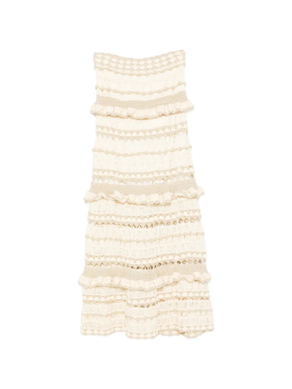 ZIMMERMANN crochet ruffled skirt - Neutrals