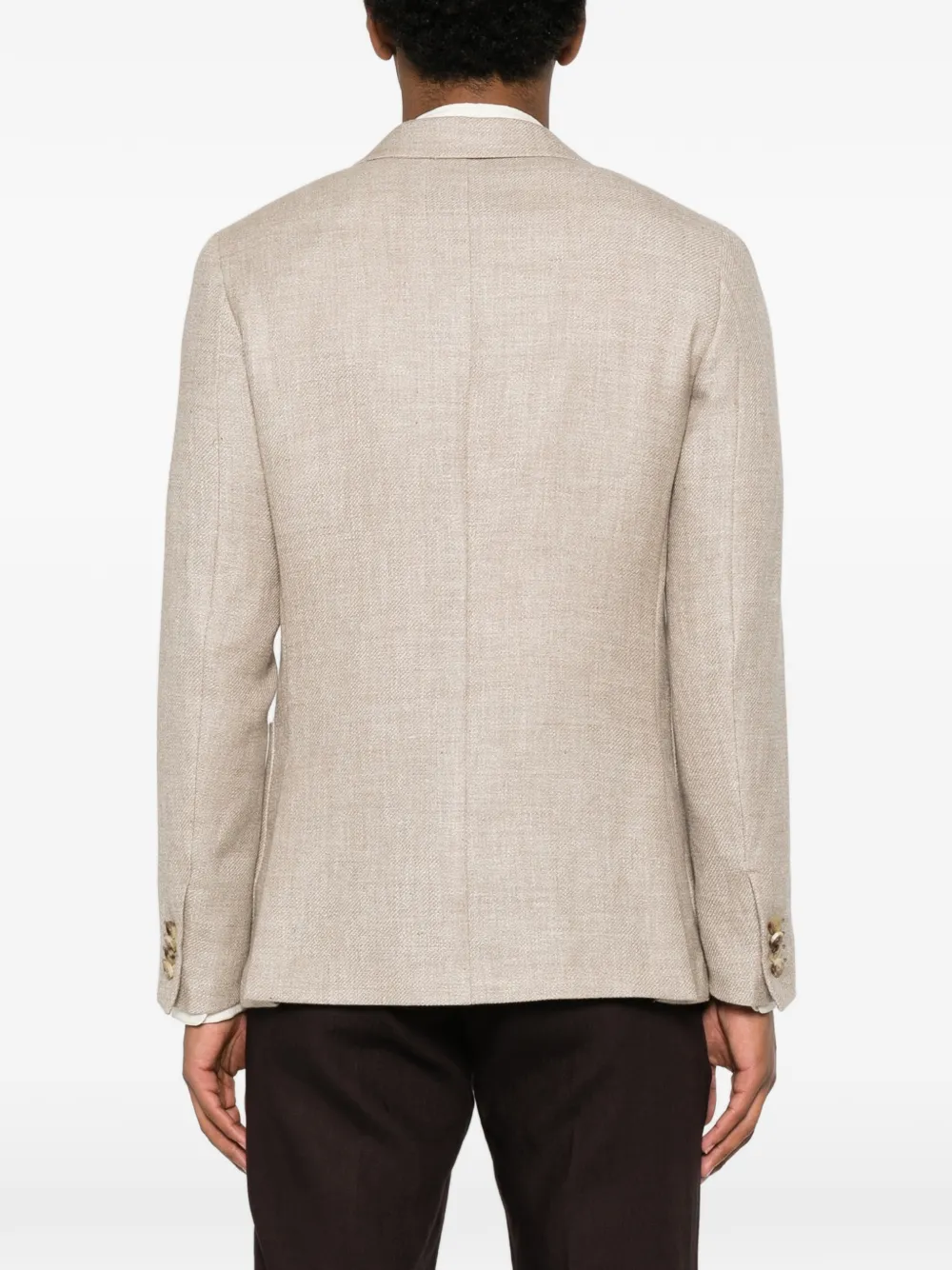 Zegna Blazer met enkele rij knopen Beige