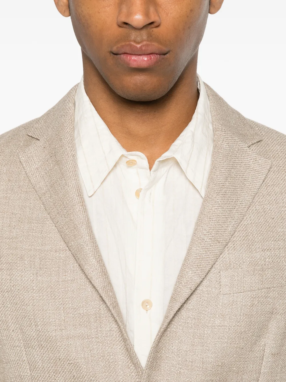 Zegna Blazer met enkele rij knopen Beige