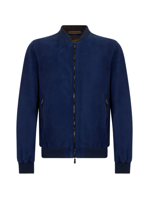 Moorer zip-up suede jacket