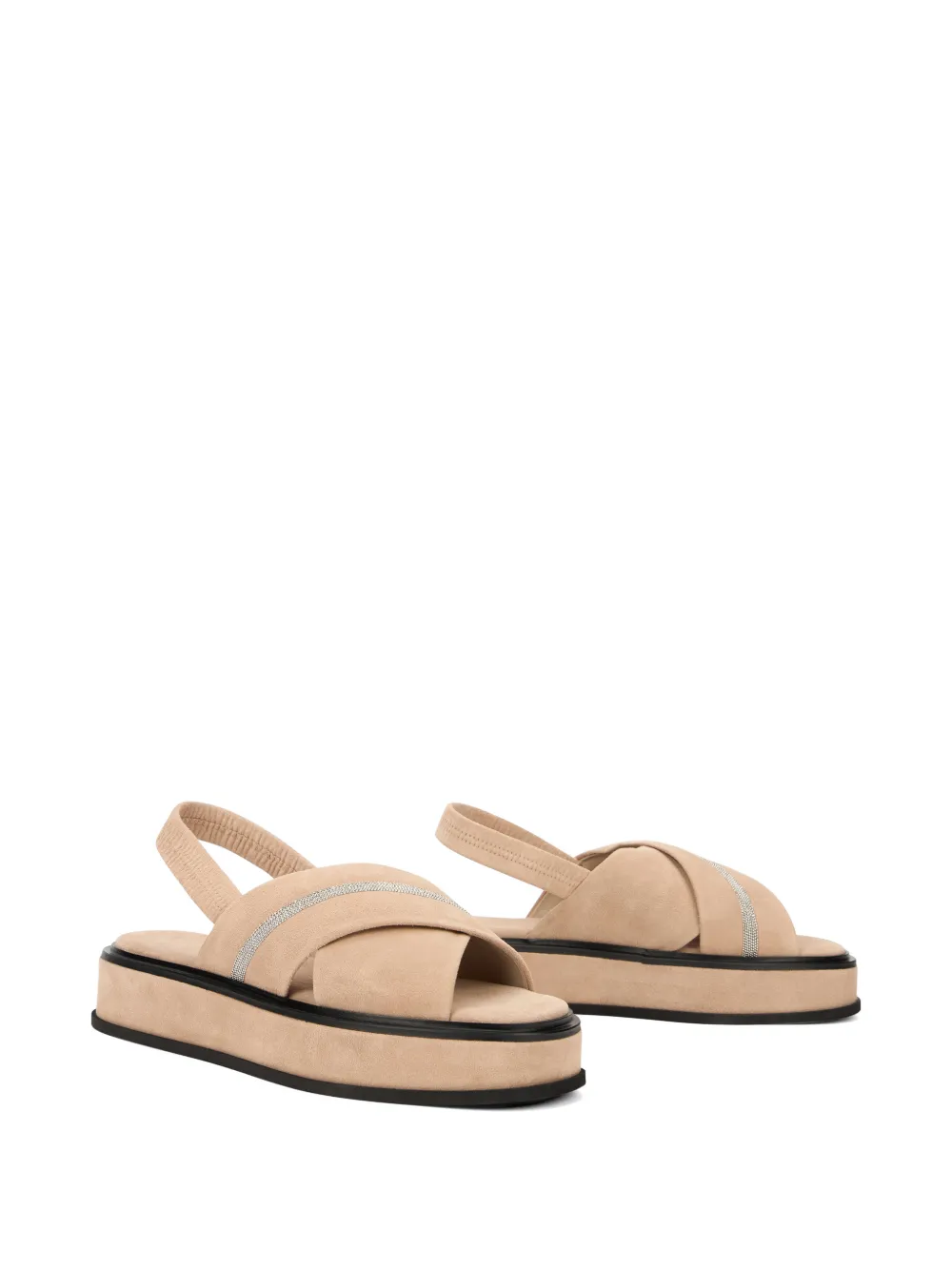 Fabiana Filippi criss-cross strap platform sandals Beige