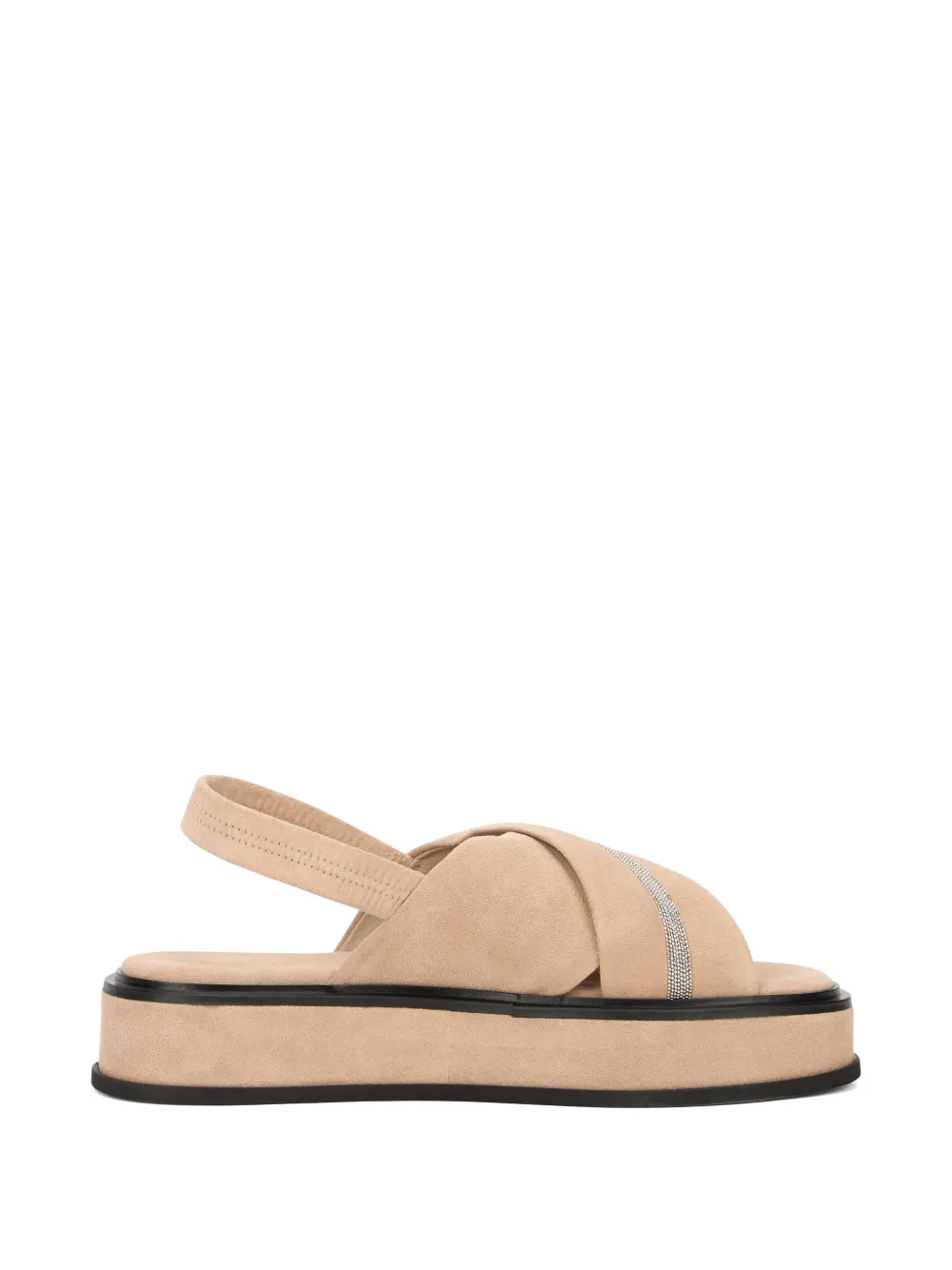 Fabiana Filippi criss-cross strap platform sandals Beige