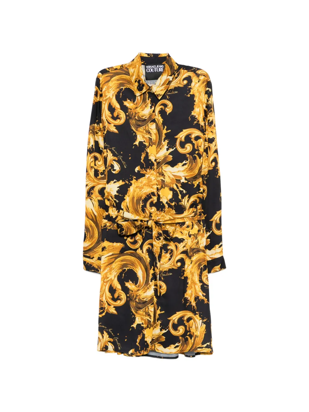 Versace Jeans Couture belted printed mini dress - Oro