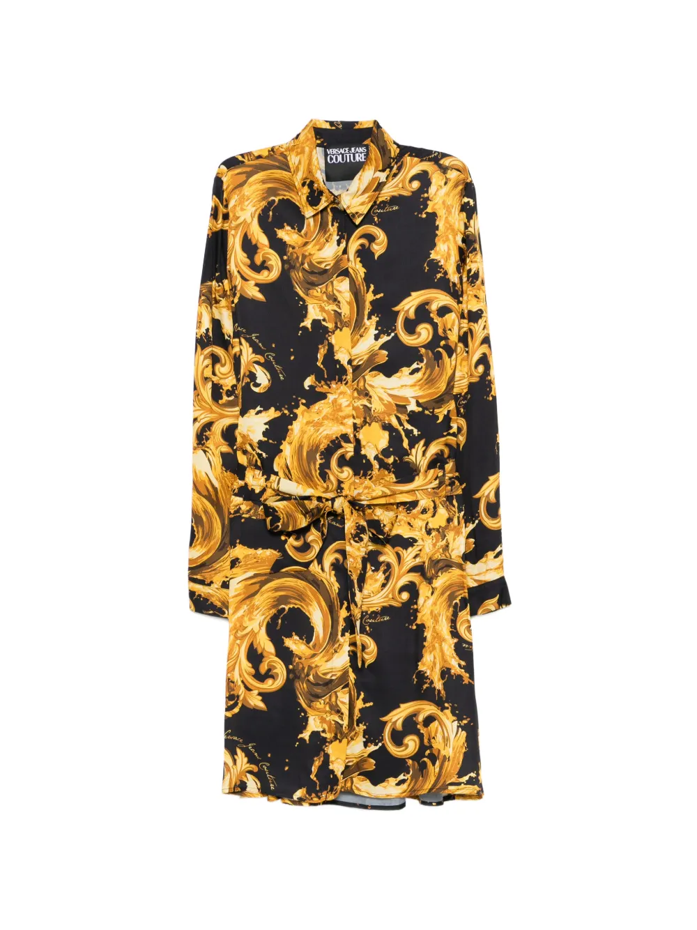 Versace Jeans Couture belted printed mini dress - Oro