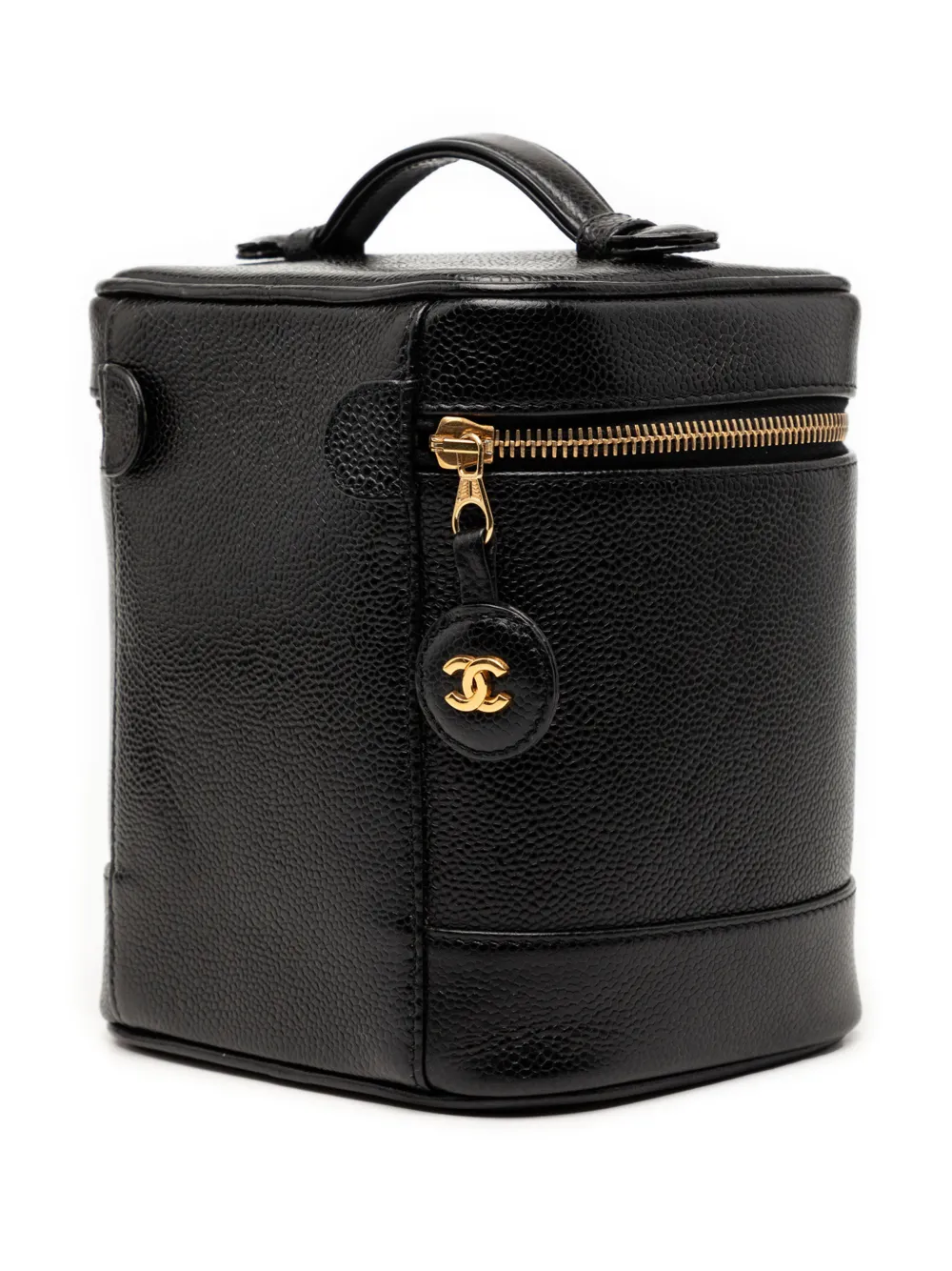 Chanel Pre-owned 2002-2003 Cc Caviar Vanity Bag - Black 