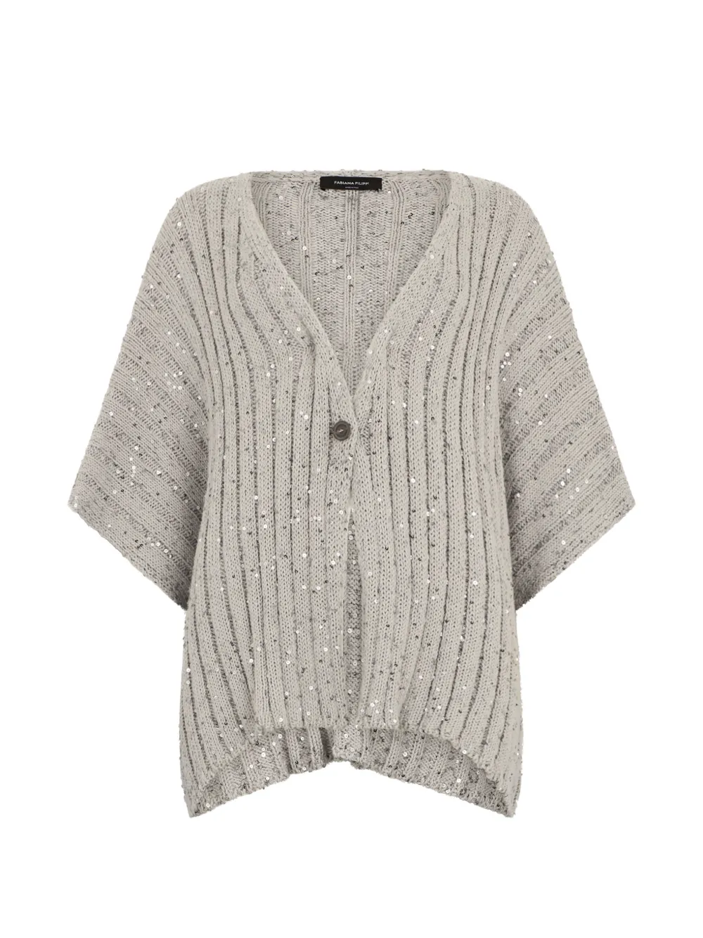 Fabiana Filippi sequin V-neck cardigan - Grigio