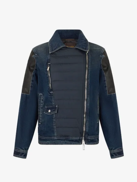 Moorer denim insert padded jacket