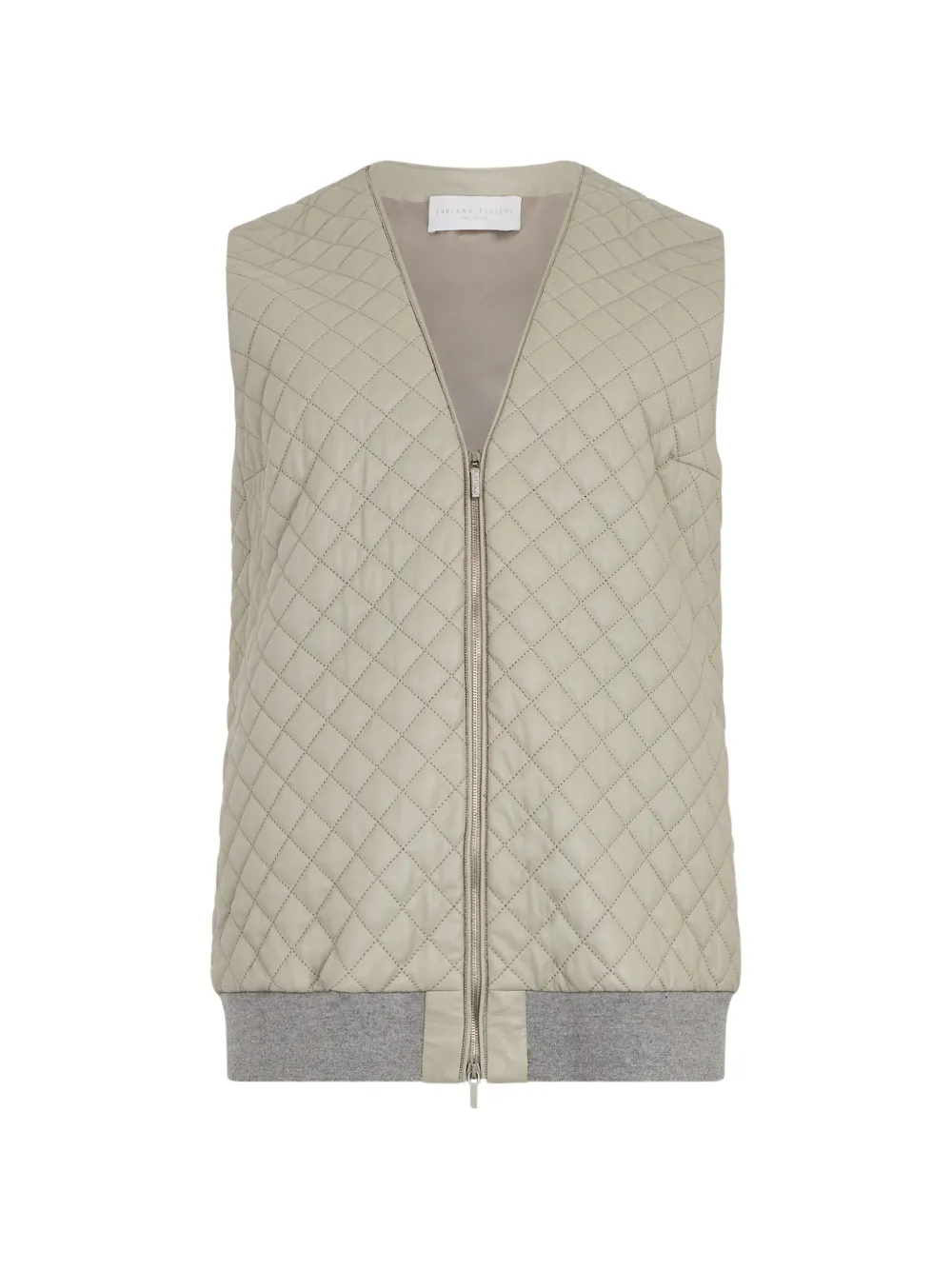 Fabiana Filippi ribbed zip sleeveless jacket - Neutrals