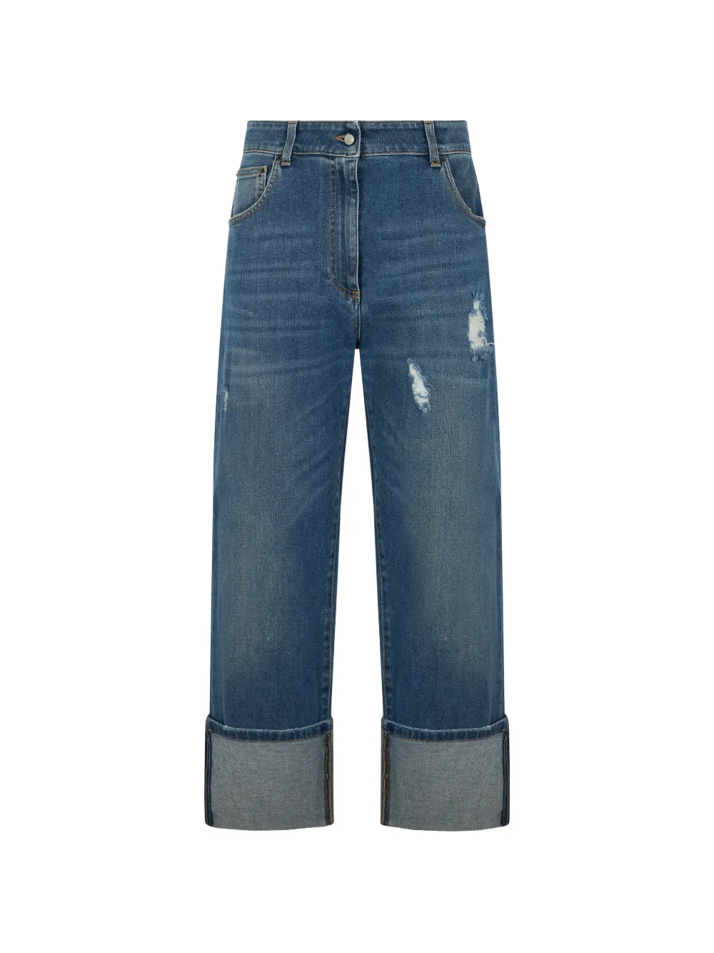Fabiana Filippi distressed cuffed jeans - Blau