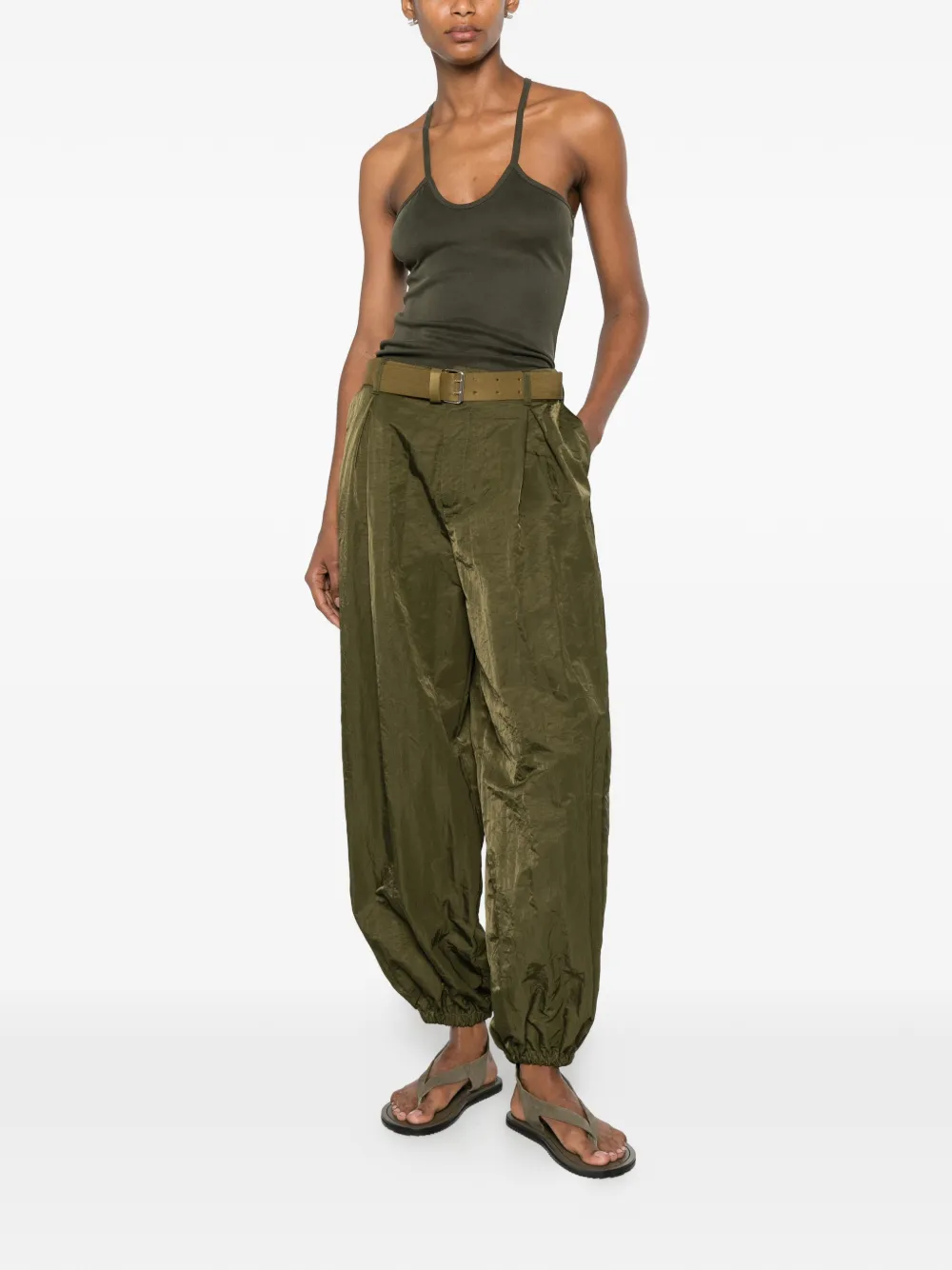  Imperial Pantalones Con Cinturón - Verde 