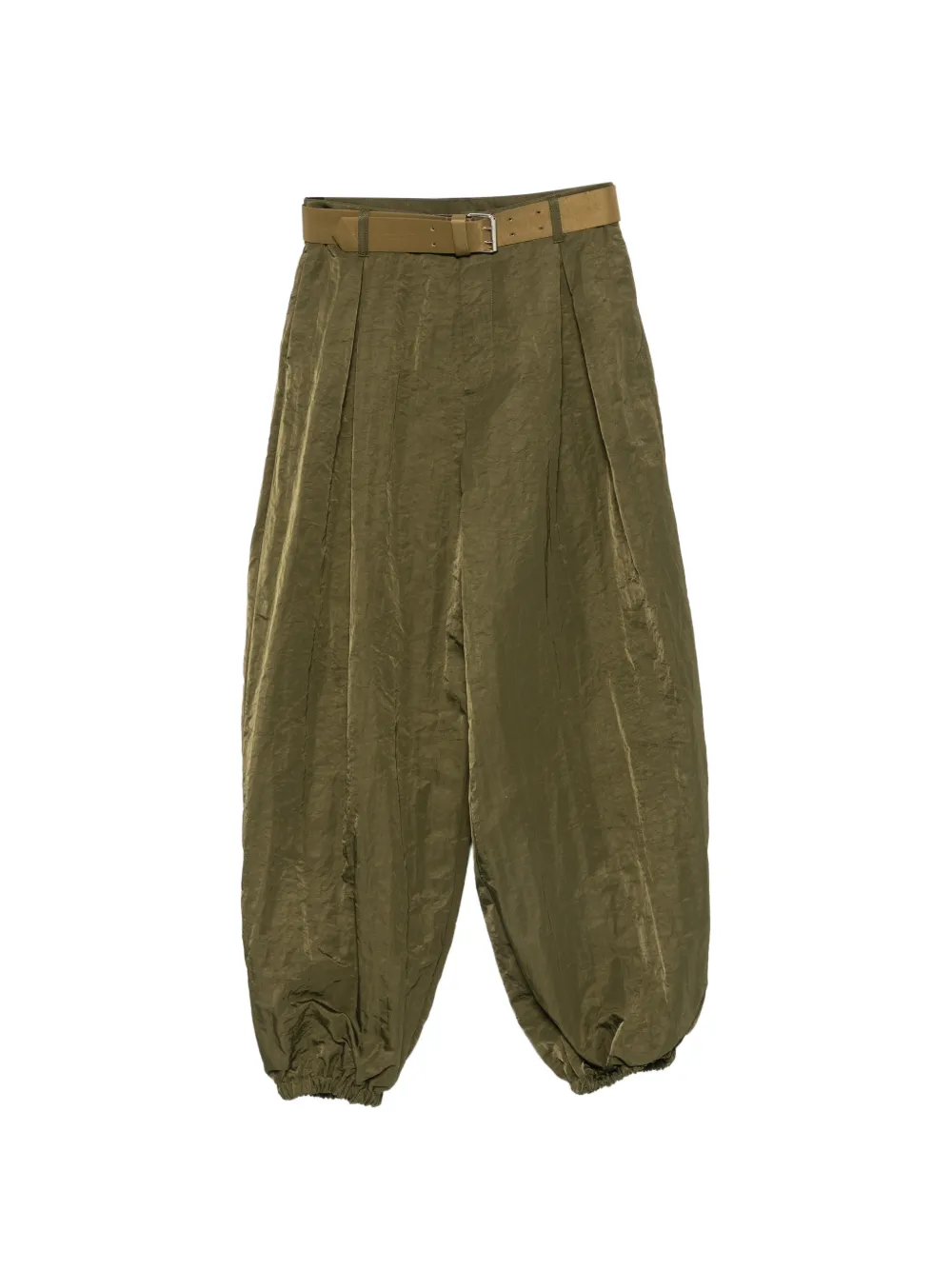 IMPERIAL belted pleated trousers - Verde