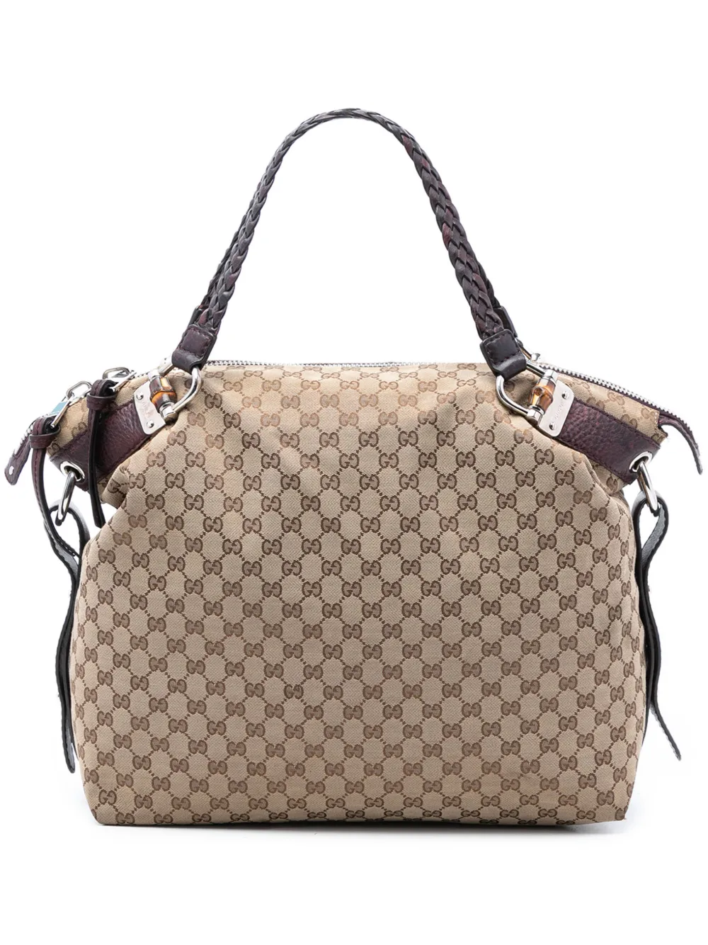Gucci Pre-Owned 2016-2025 Large GG Canvas Bamboo Bar tote bag - Marrone