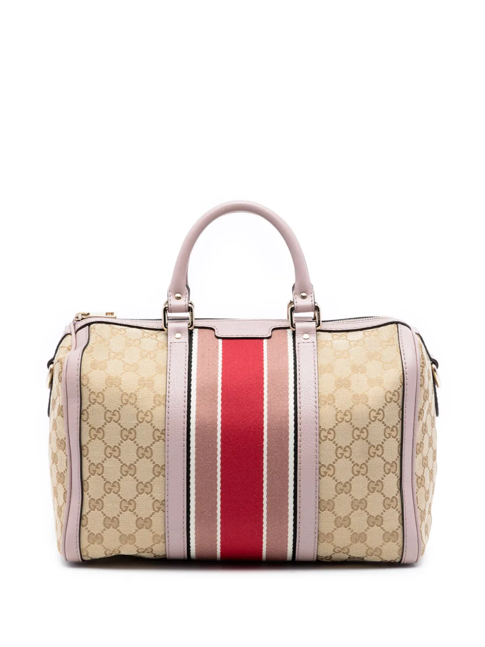 Gucci Pre-Owned 2016-2025 Medium GG Canvas Web Joy Boston Bag satchel - Marrone