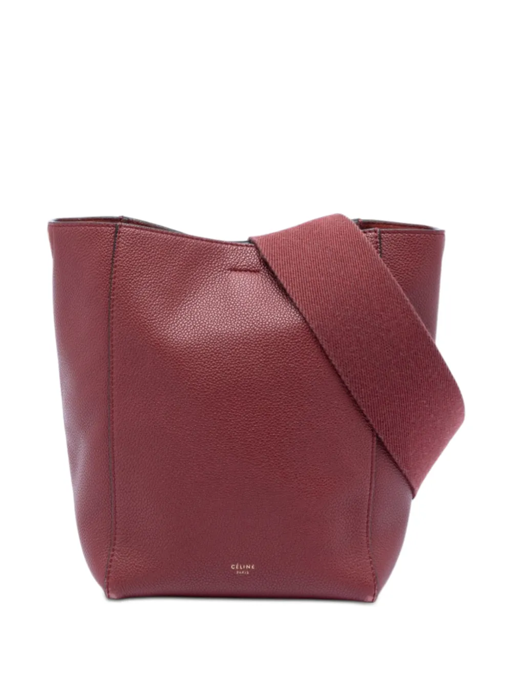 Celine Pre-Owned 2018 Small Leather Seau Sangle bucket bag - Rosso