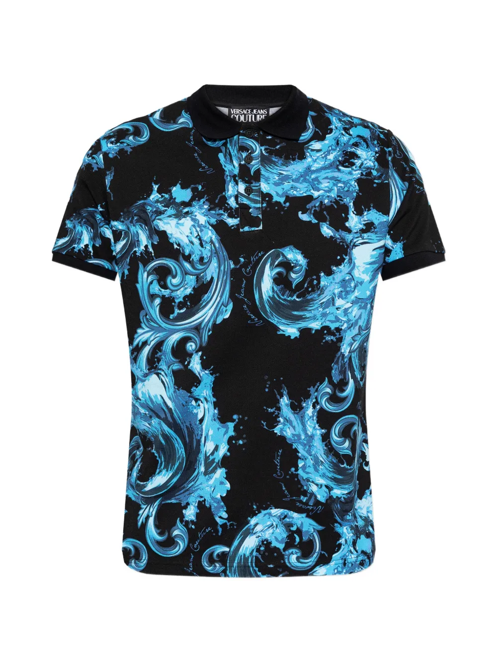 Versace Jeans Couture printed short-sleeve polo shirt - Nero