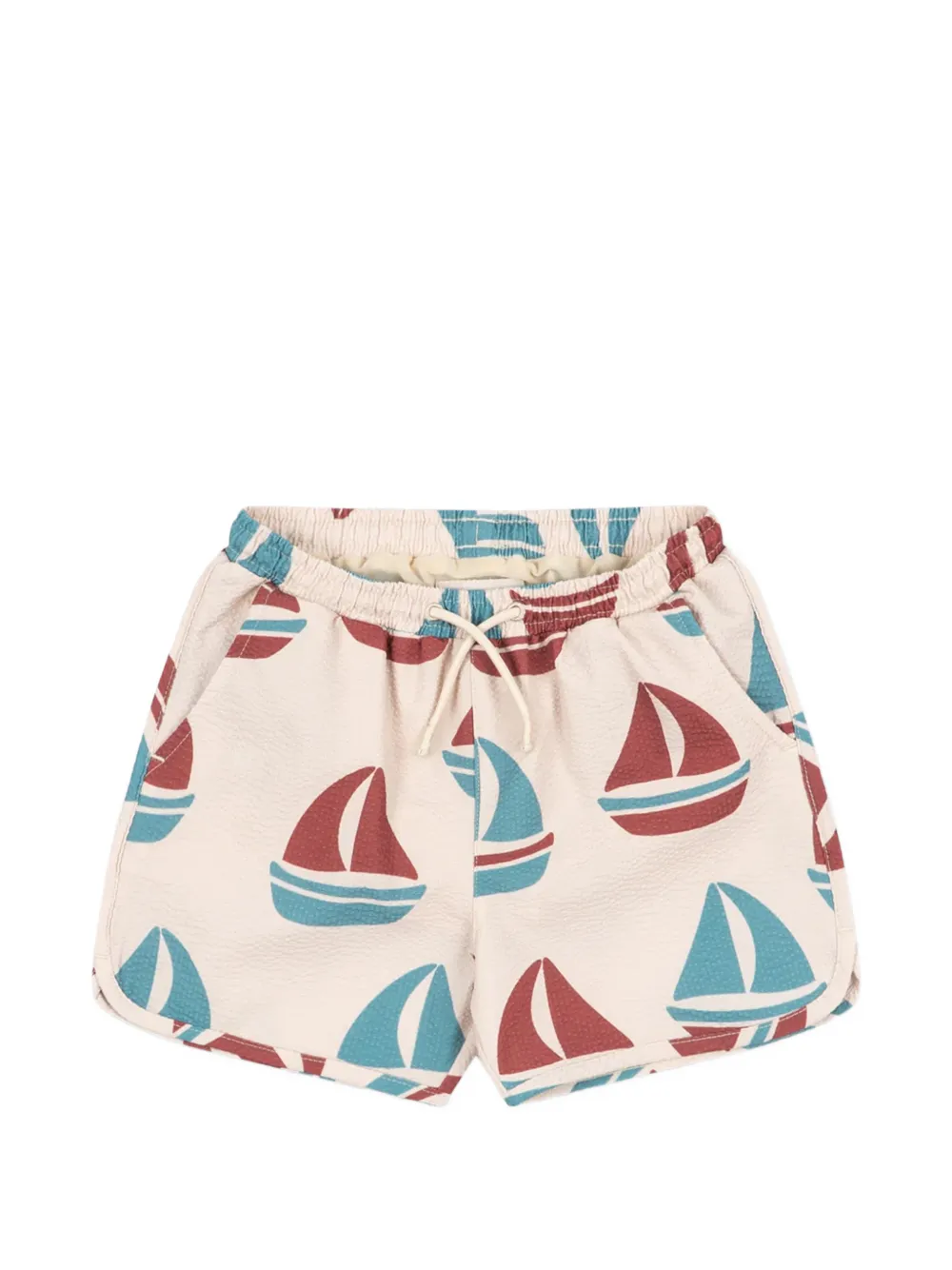 Konges Sløjd boat-print drawstring swim shorts - Toni neutri