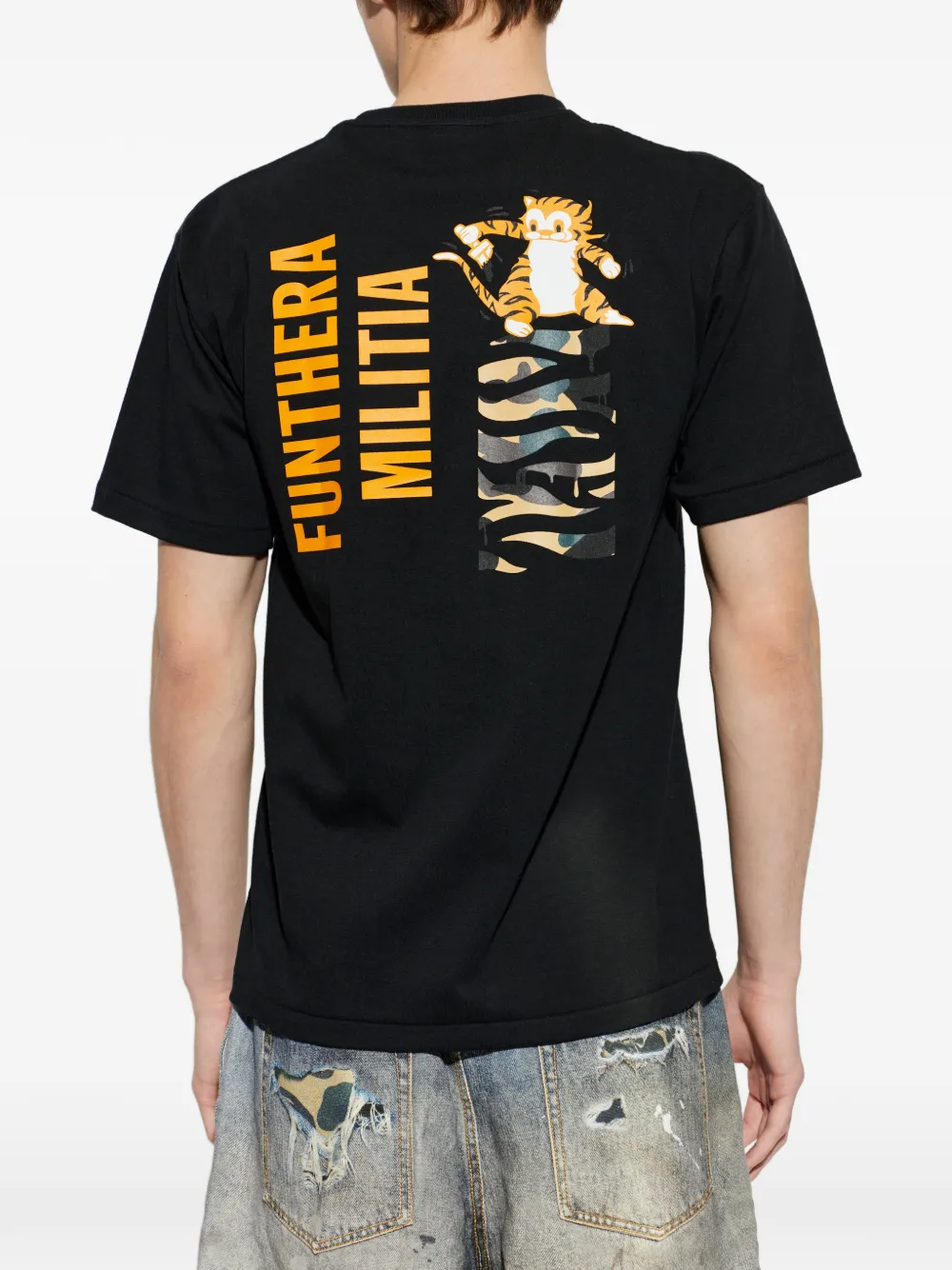A BATHING APE 1st Camo Tiger T-shirt met grafische print Zwart