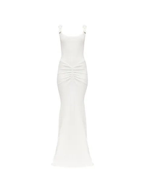 Versace Jeans Couture buckle-straps sleeveless maxi cotton dress