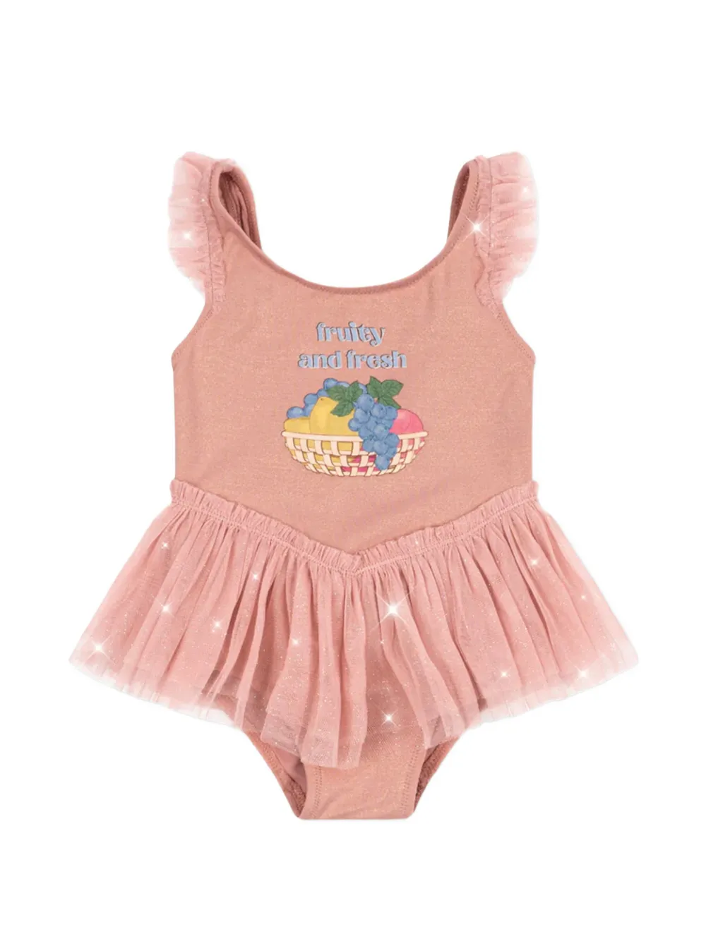 Konges Sløjd Amandine ruffled-appliqué swimsuit - Rosa