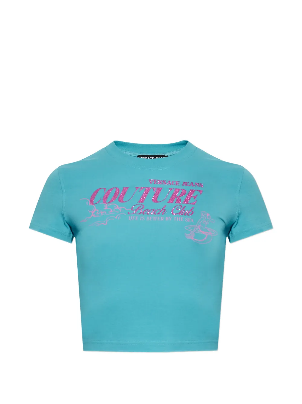 Versace Jeans Couture graphic-print short-sleeve cotton T-shirt - Blu