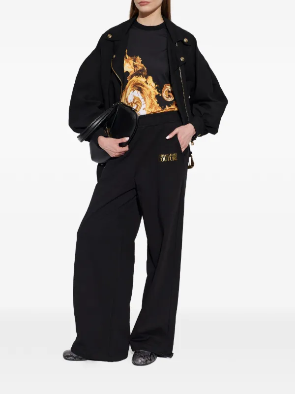 Versace Jeans Couture baroque-print Cotton T-shirt | Black | FARFETCH