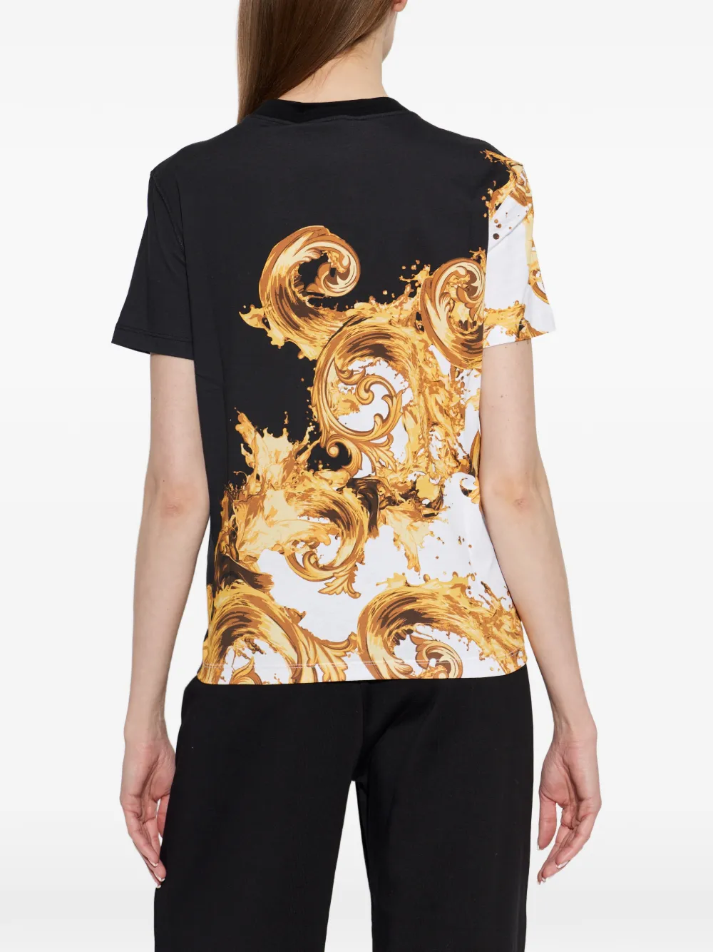 Versace Jeans Couture baroque-print Cotton T-shirt | Black | FARFETCH