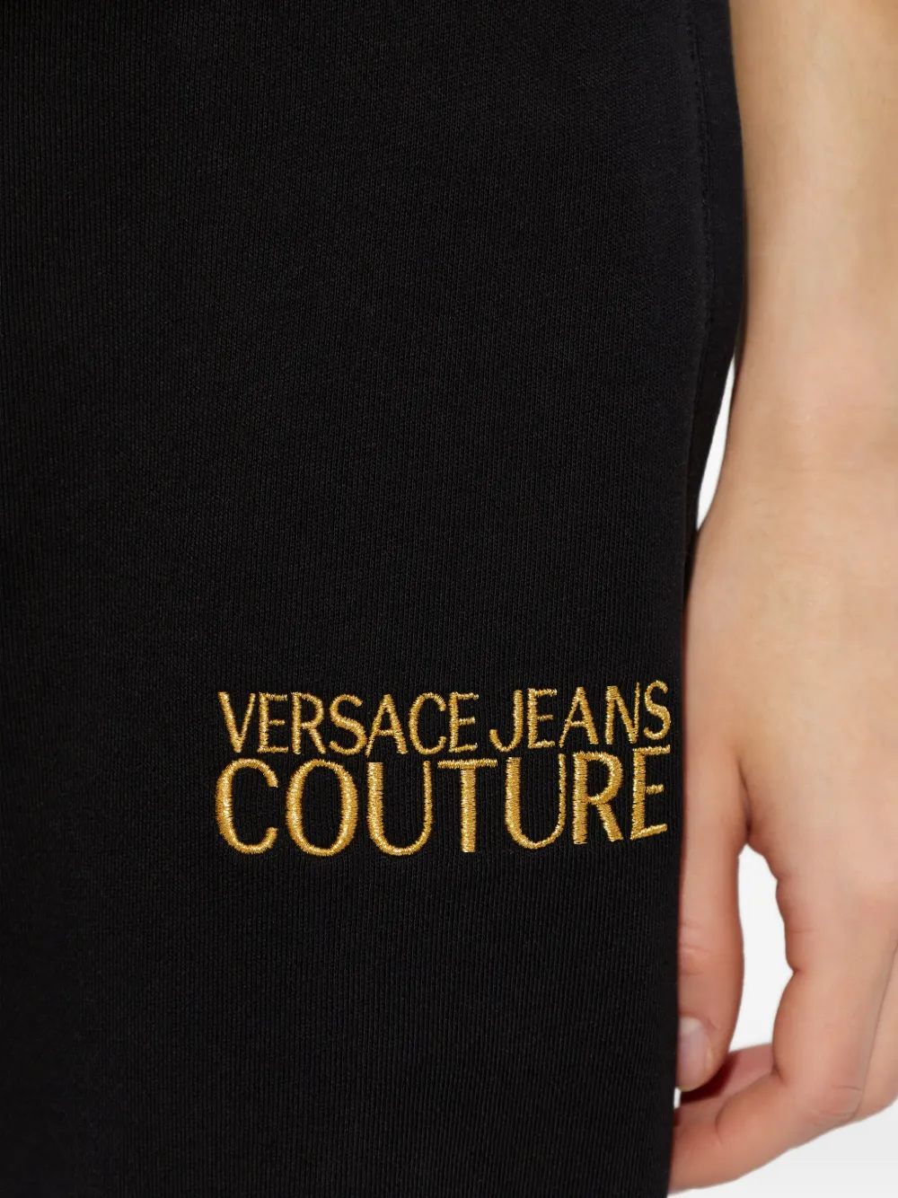 Versace Jeans Couture Trainingsbroek met geborduurd logo Zwart