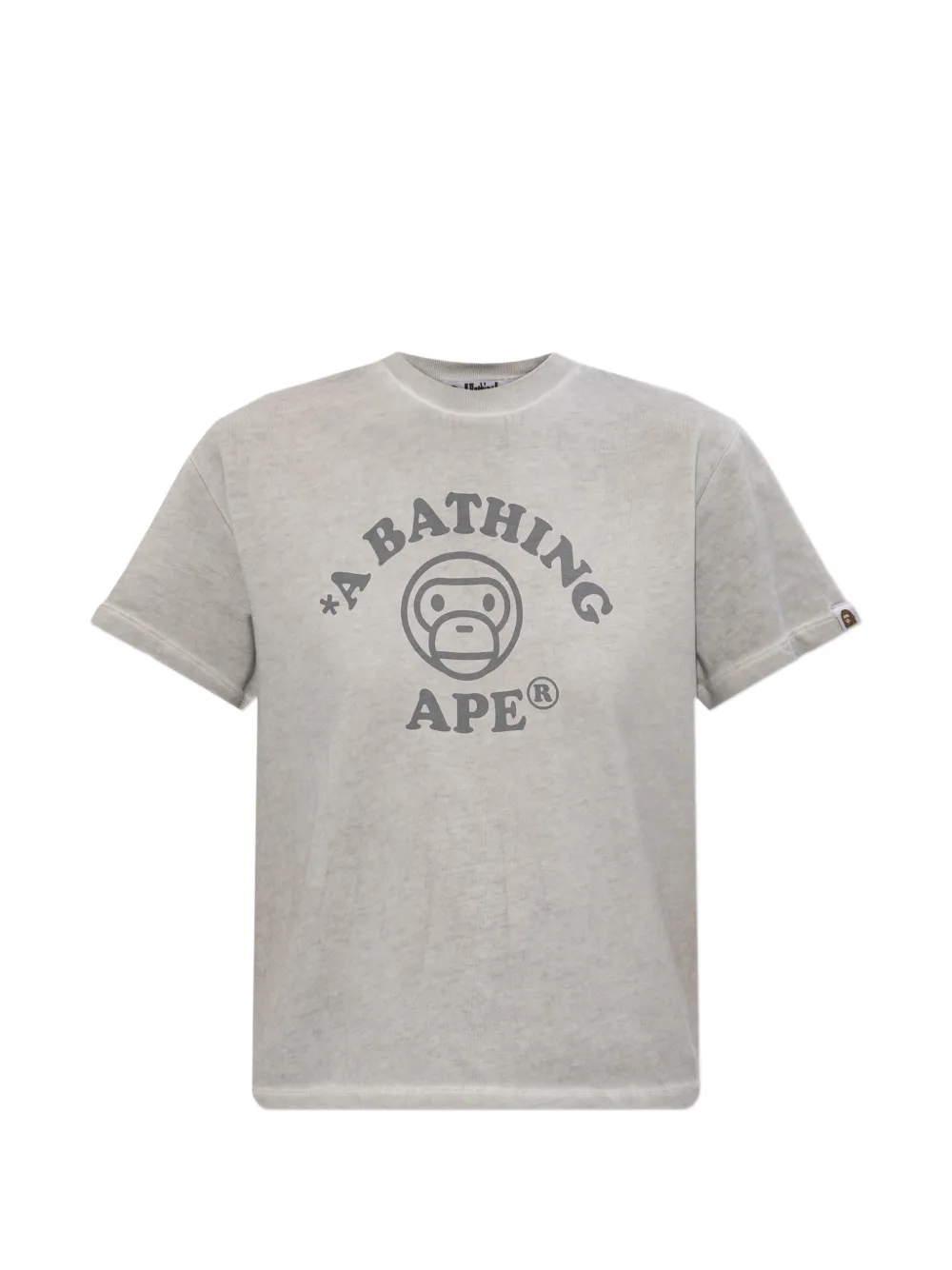A BATHING APE® logo-print T-shirt - Grigio