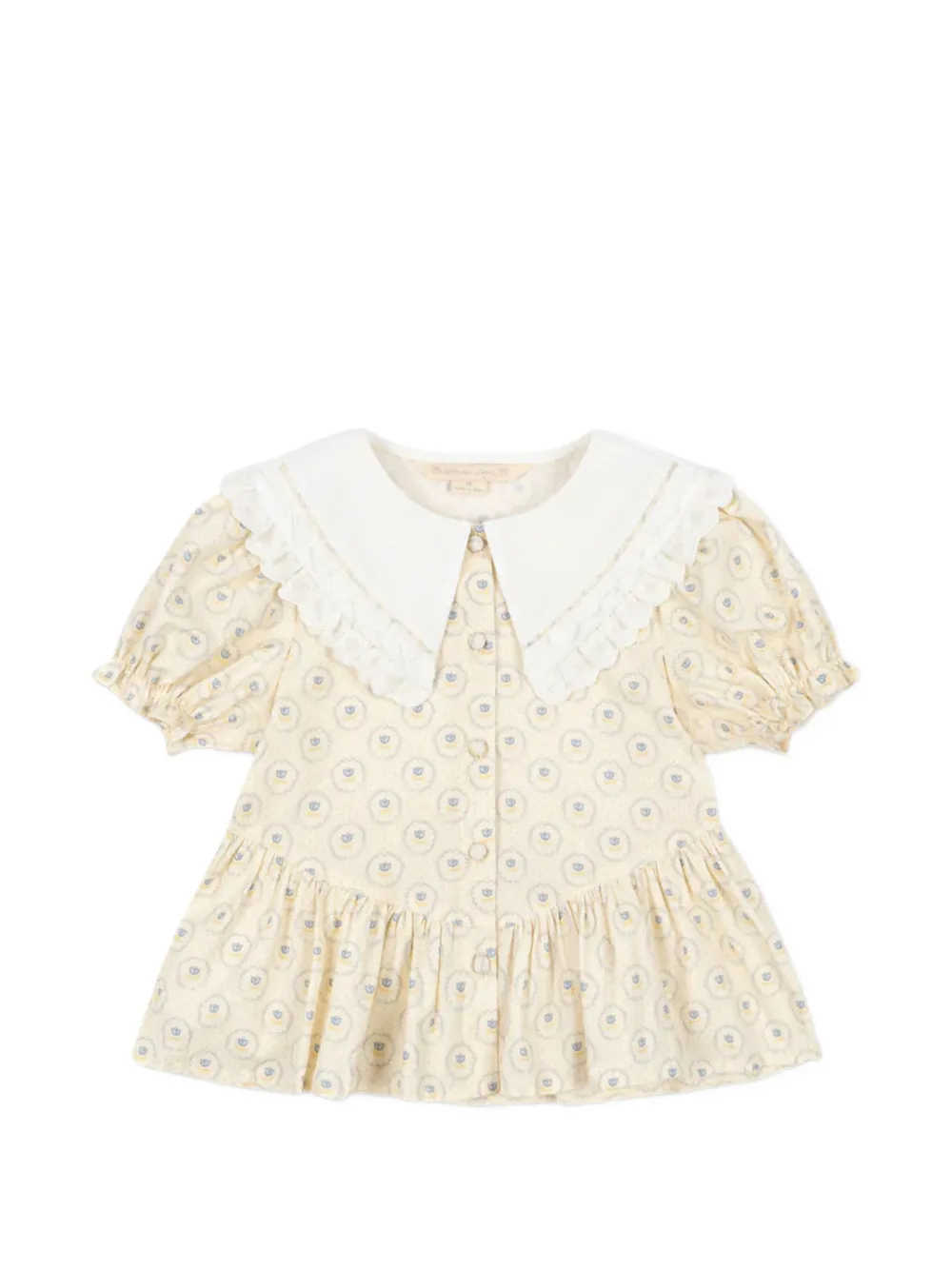 Konges Sløjd Cœur ruffled floral-print top - Nude