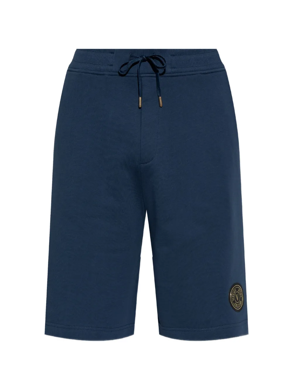 Versace Jeans Couture drawstring-detail logo-patch cotton shorts - Blu