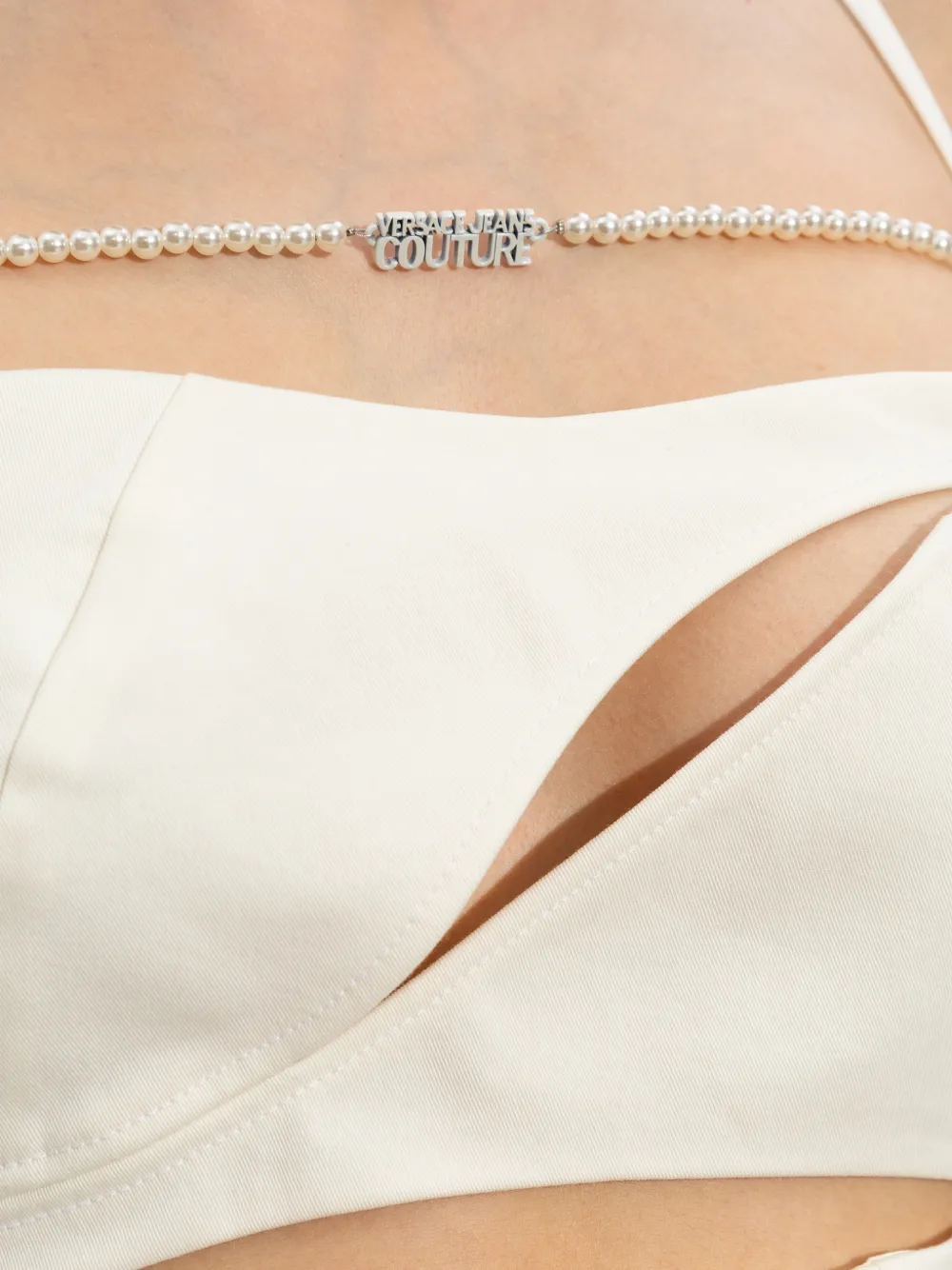 Versace Jeans Couture Bra Pearl mini-jurk Wit