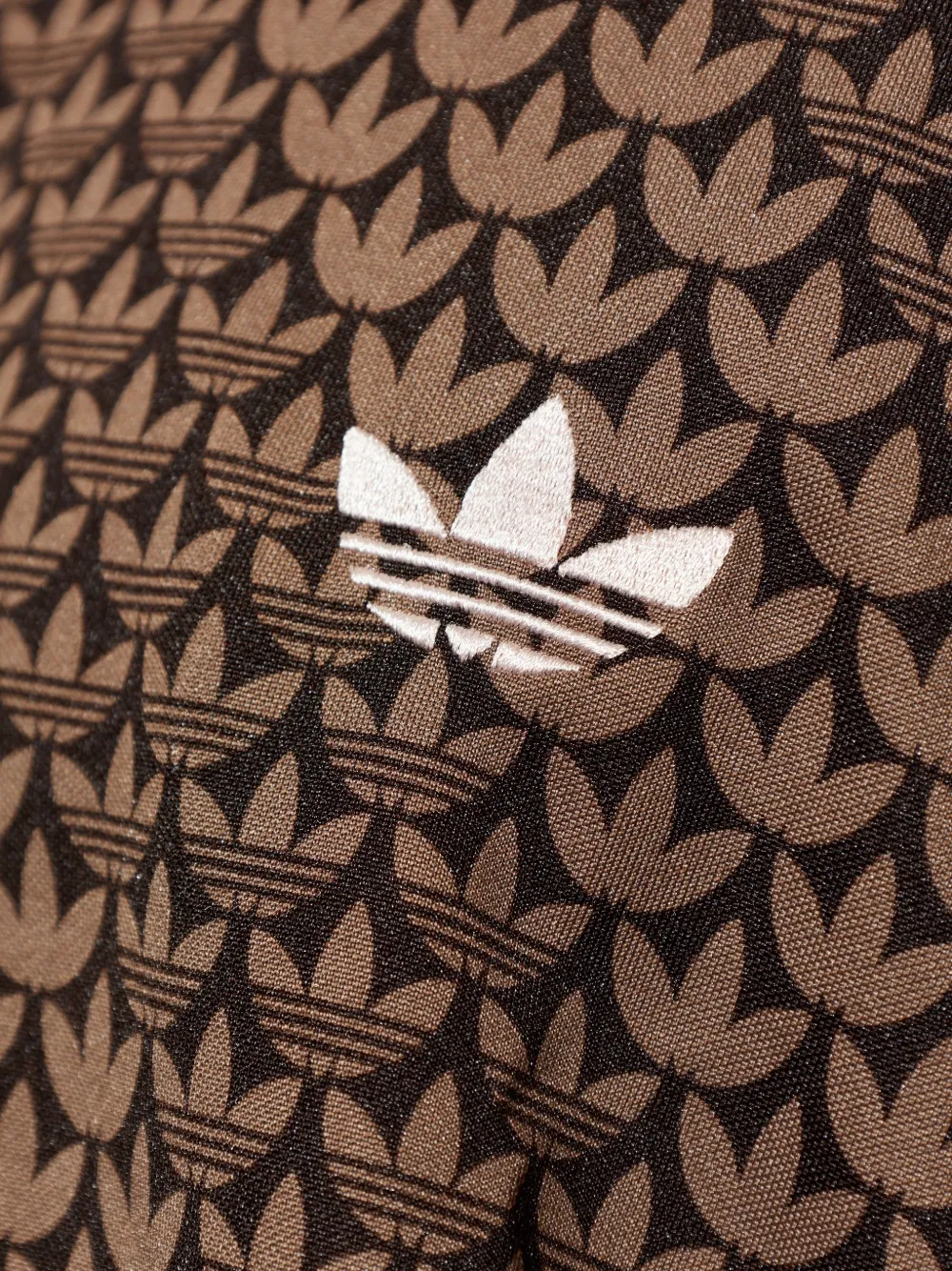 adidas Firebird sweater met monogramprint en streep Bruin