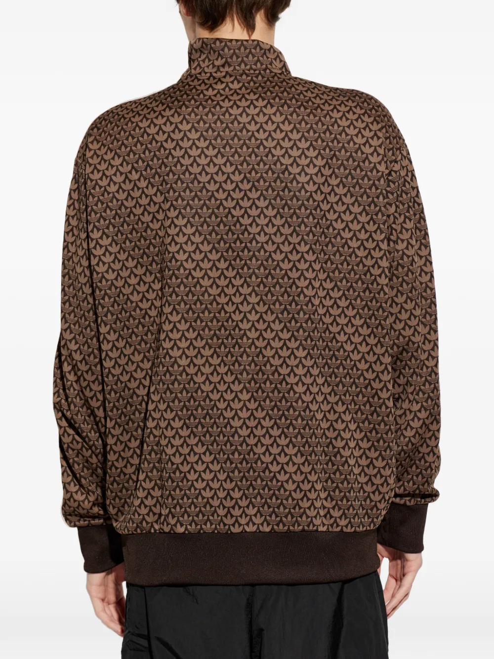 adidas Firebird sweater met monogramprint en streep Bruin