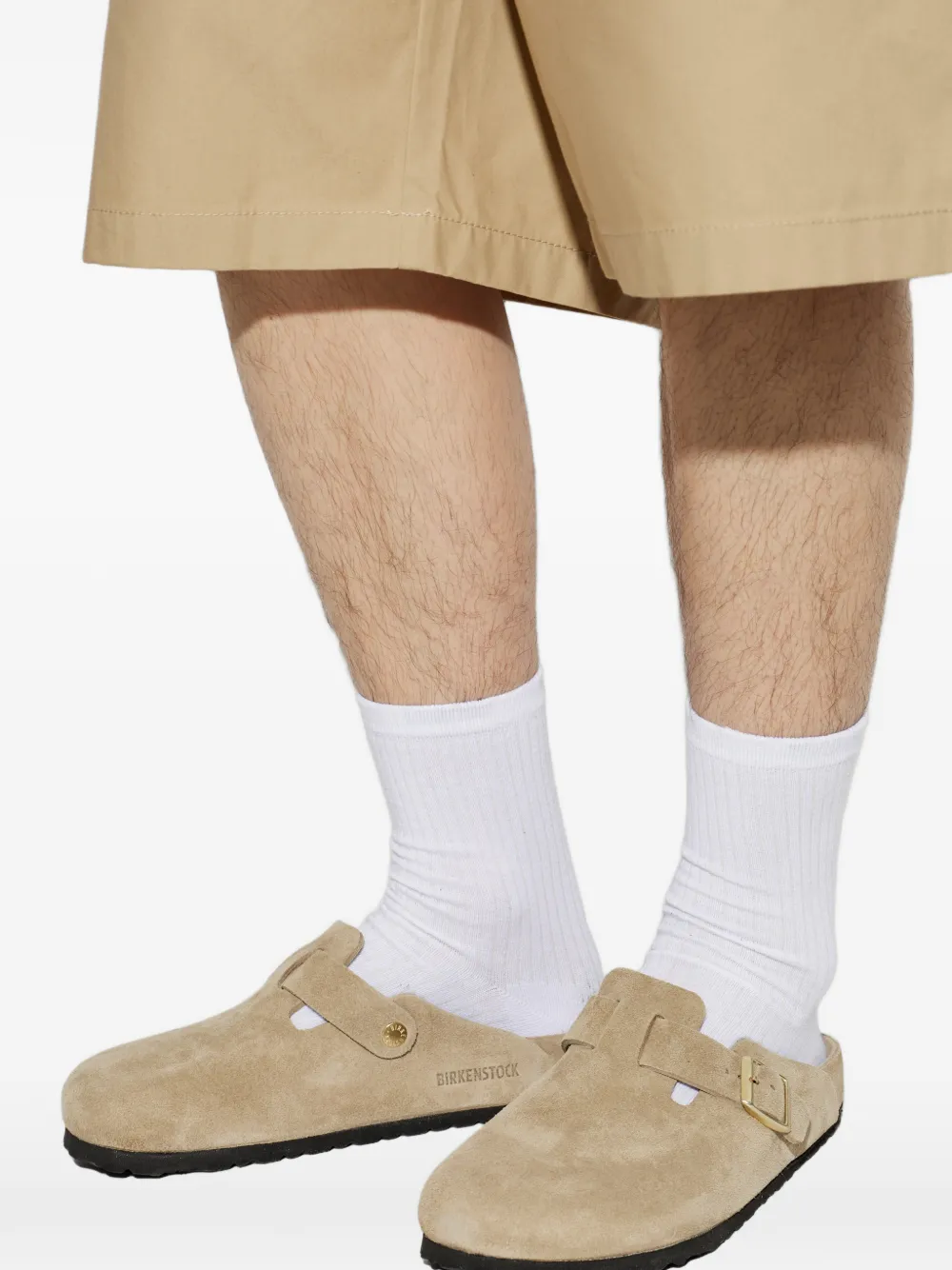 Birkenstock Boston loafers met gesp Beige