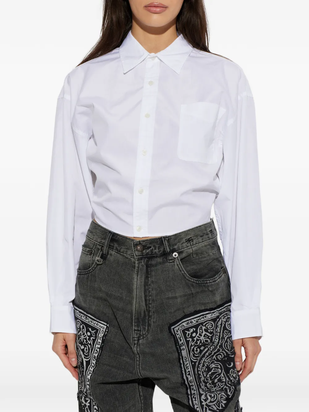 R13 Cropped shirt Wit