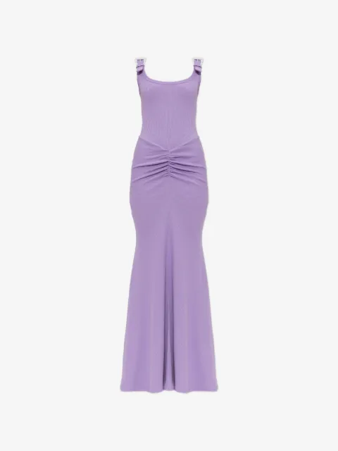 Versace Jeans Couture buckle-straps maxi cotton dress